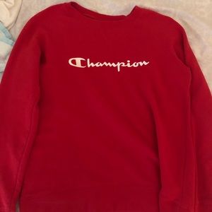 Red champion sweater